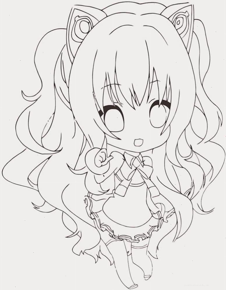 Nhân vật nữ anime cute với trang phục thời thượng
