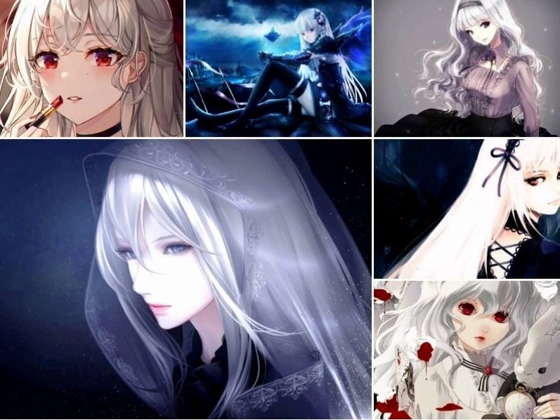 Nữ anime tóc trắng với phong cách nghệ thuật ấn tượng