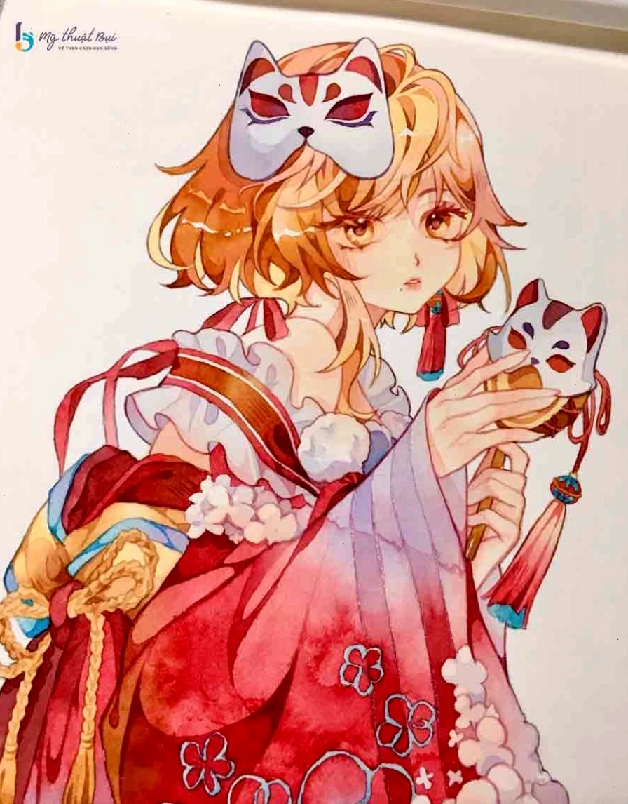 Phác thảo hình dạng đầu và các đường hướng dẫn vẽ mặt anime nữ