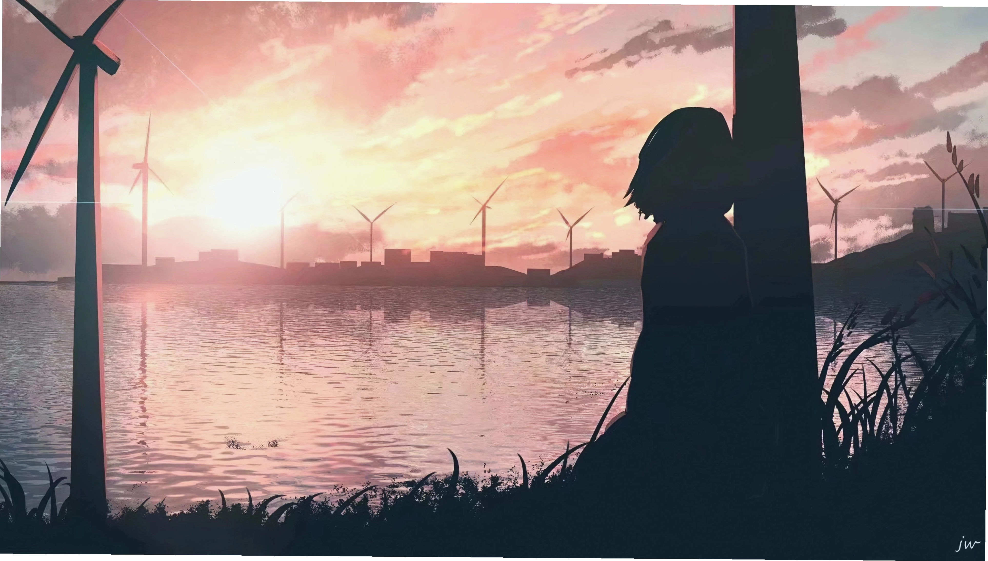 Sad girl anime đứng dưới mưa