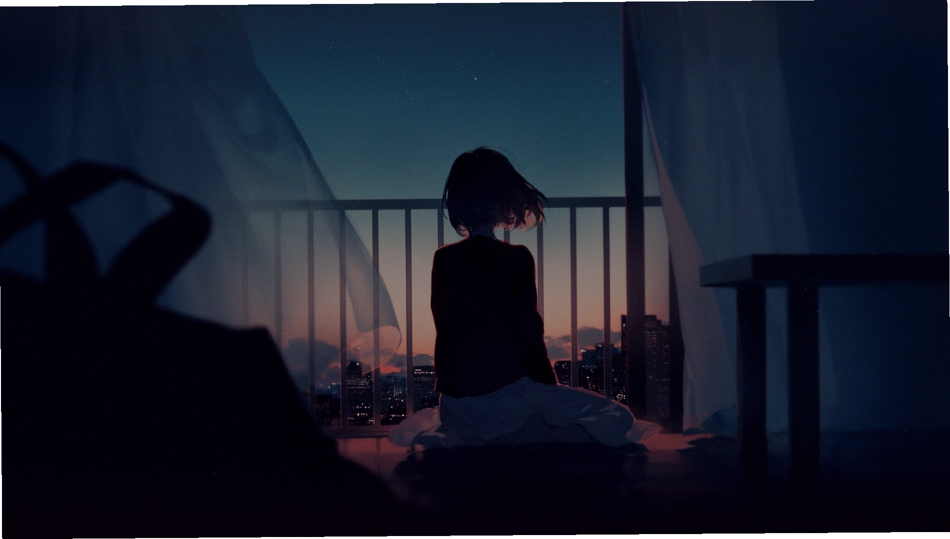 Sad girl anime trong mưa buồn