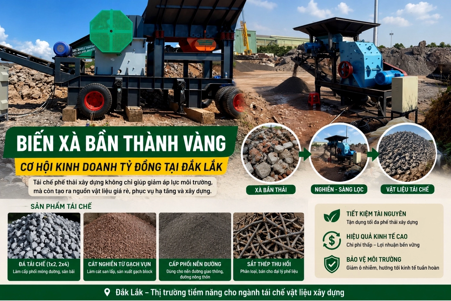 Thị trường tái chế vật liệu xây dựng mang lại cơ hội kinh tế và bảo vệ môi trường