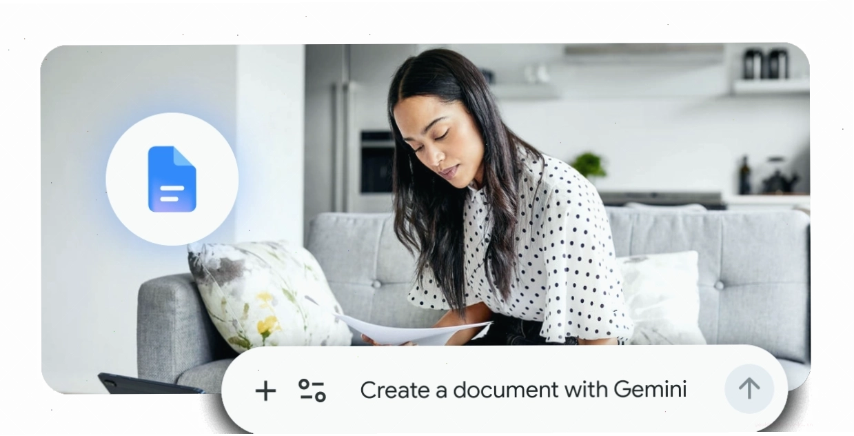 Ứng dụng Gemini hỗ trợ người dùng tạo tài liệu trên ghế sofa