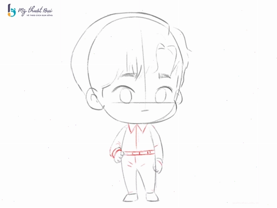 Vẽ trang phục cho chibi nam với phong cách năng động