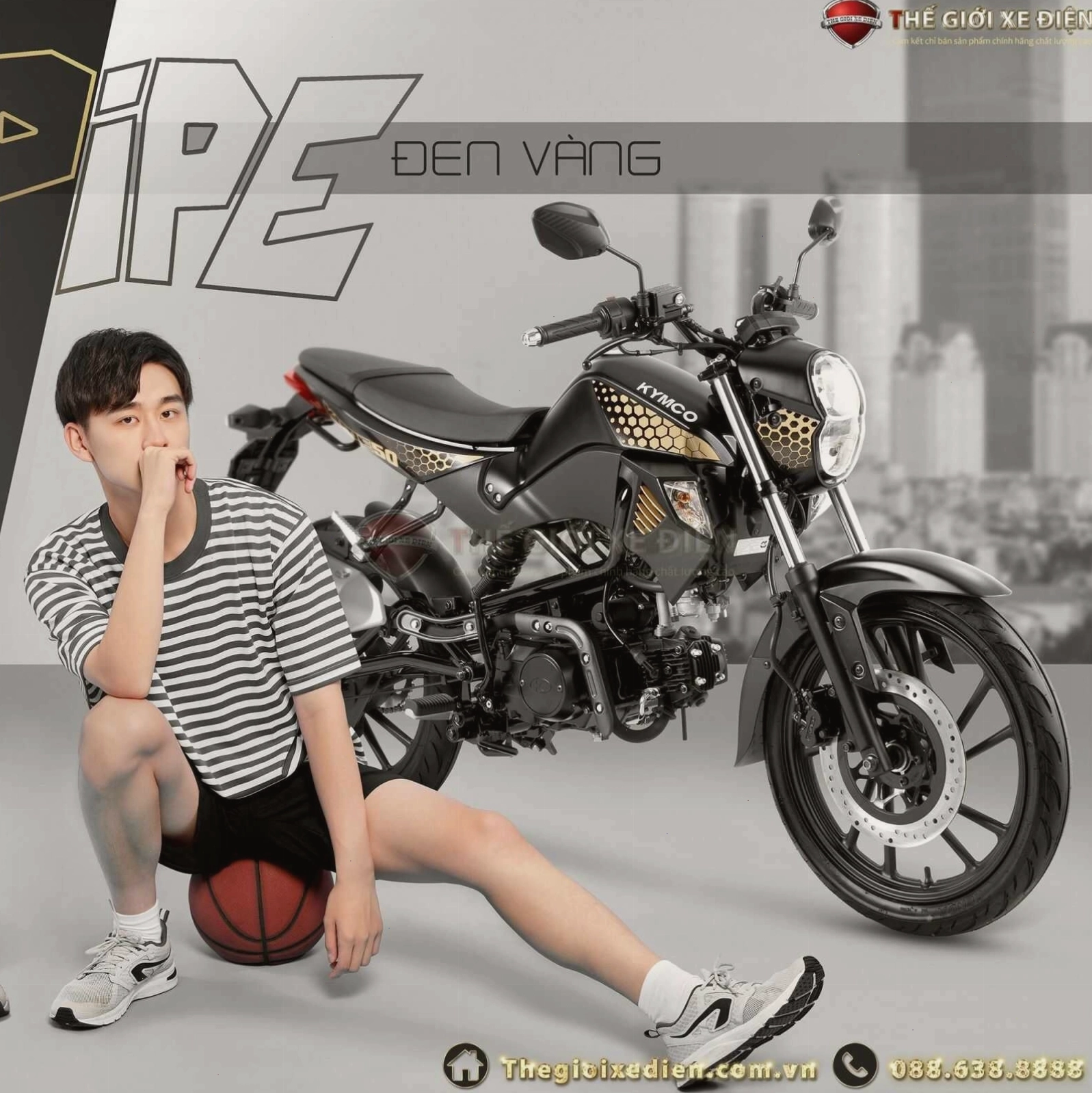 Xe máy 50cc hãng Kymco với kiểu dáng K-Pipe