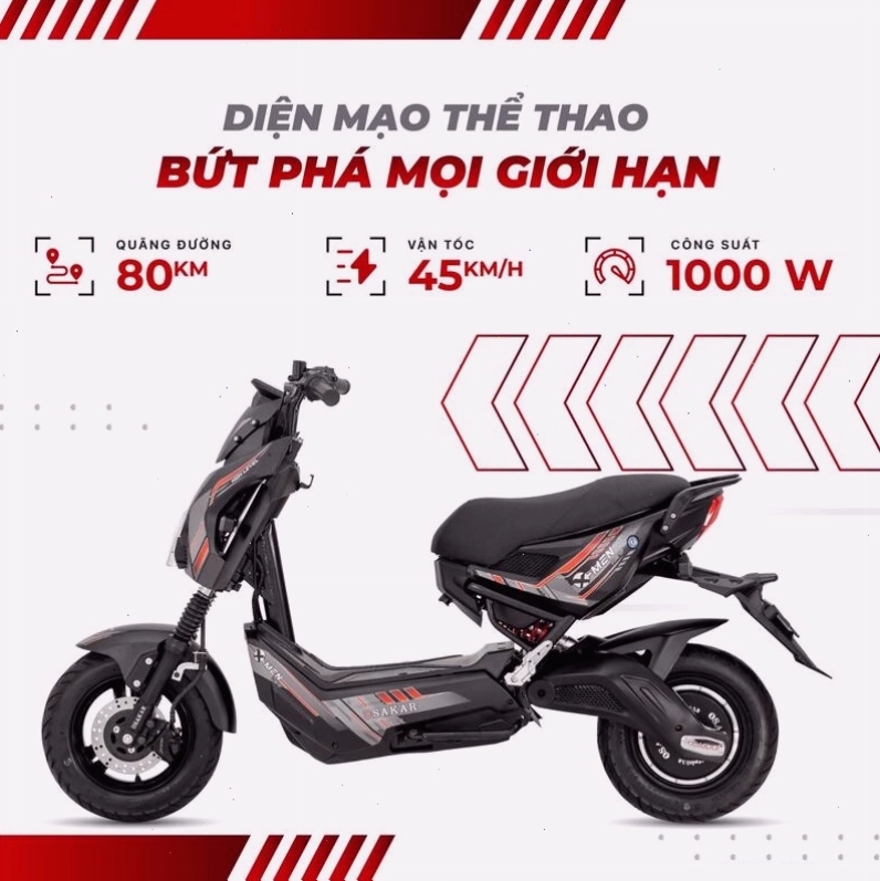 Xe máy điện Osakar Xmen New với thiết kế nam tính và mạnh mẽ