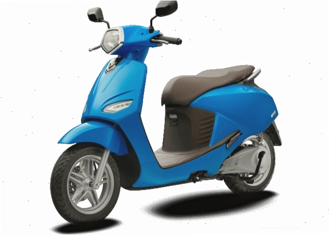 Xe máy điện VinFast Vento màu xanh với yên nâu sang trọng