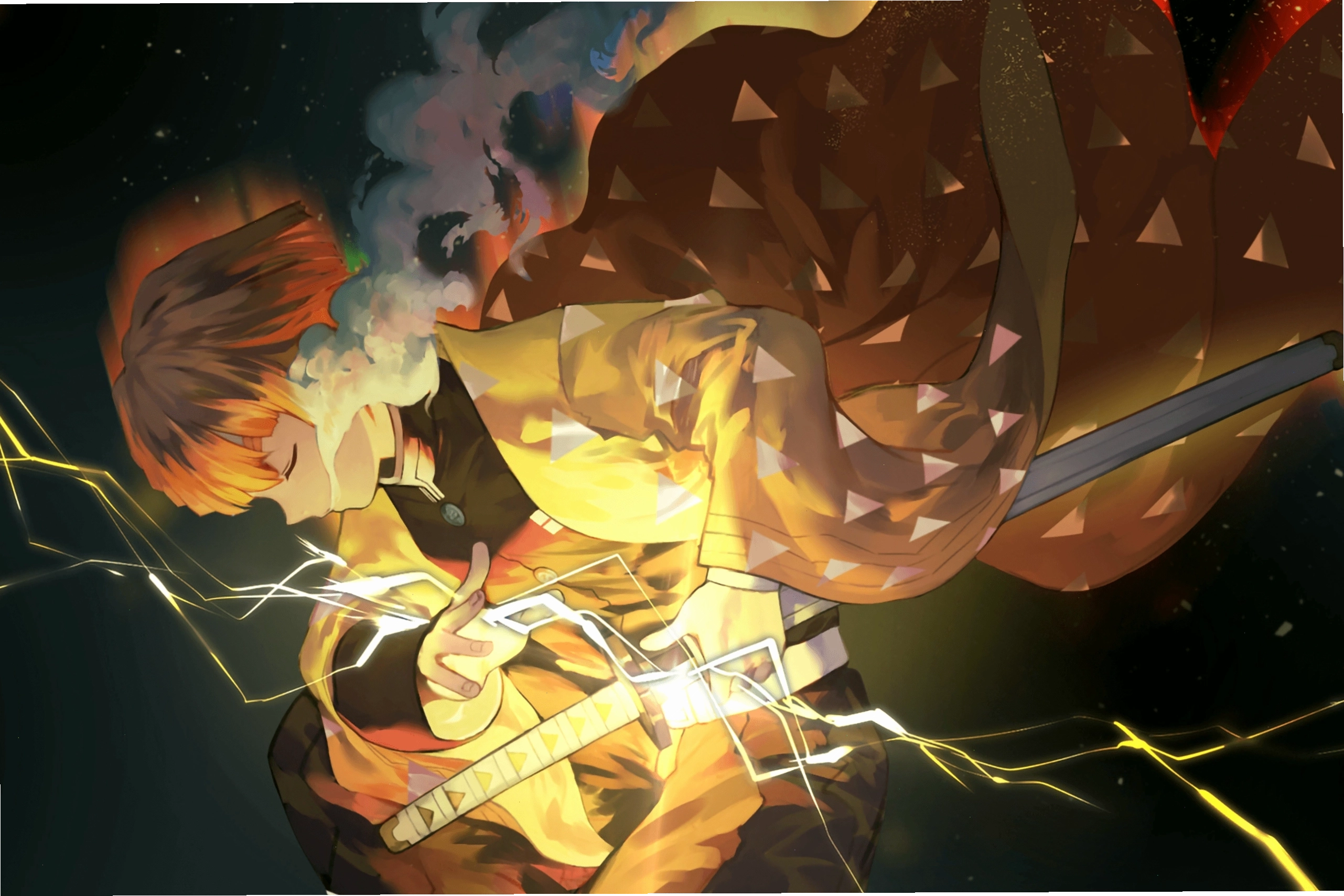 Zenitsu Agatsuma cùng Tanjirou Kamado và Inosuke Hashibira