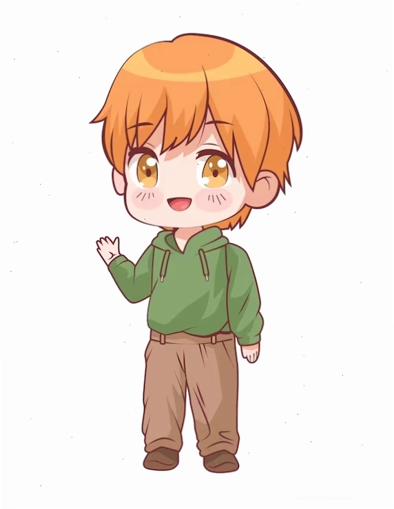 Nhân vật chibi anime boy tóc vàng rực rỡ