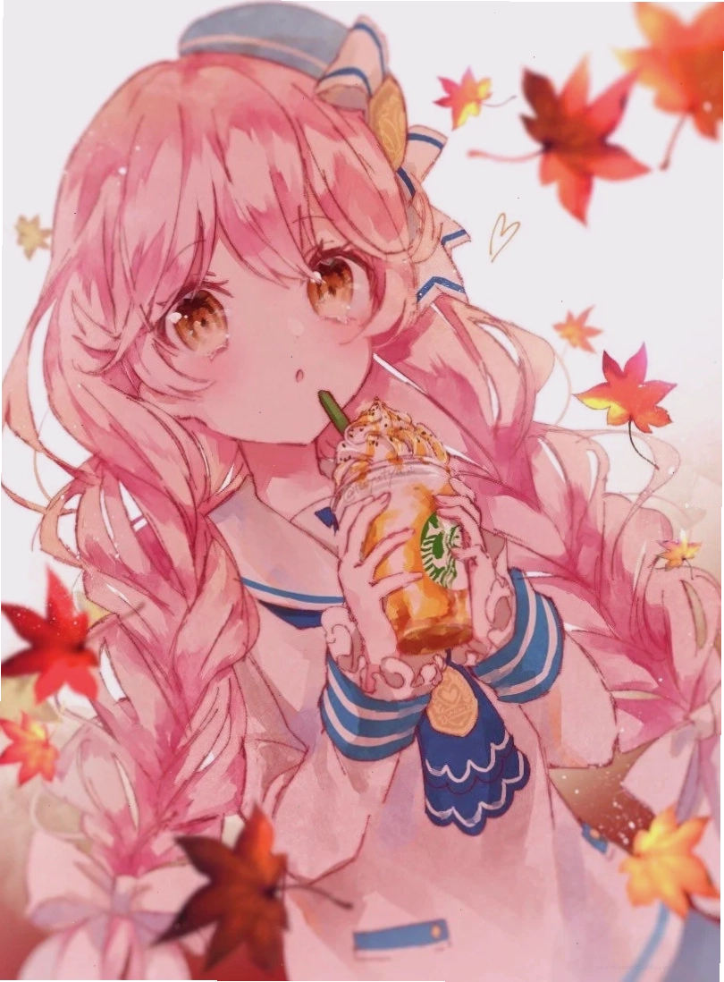 Anime girl tóc hồng cute biểu cảm ngạc nhiên