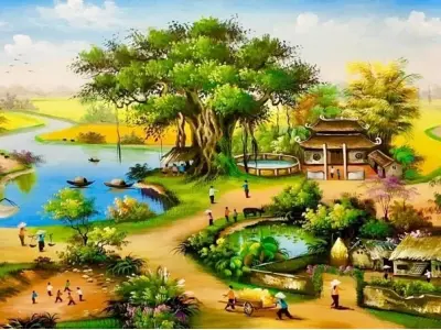 Phong cảnh làng quê yên bình giúp thư giãn tinh thần