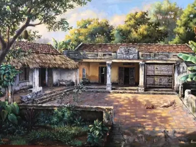 Hình ảnh vẽ tranh làng quê độc đáo và sống động
