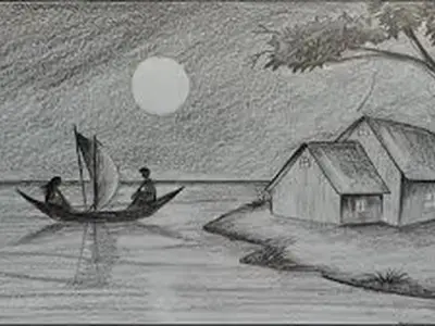 Vẽ tranh phong cảnh núi rừng thiên nhiên sống động
