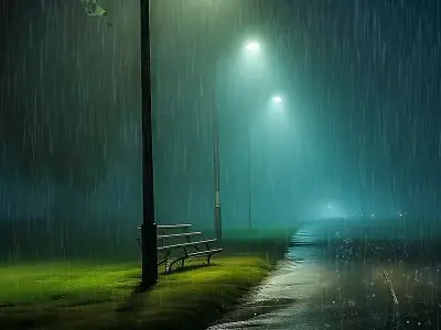 Ngắm ảnh phong cảnh buồn mưa với cơn mưa nhẹ rơi