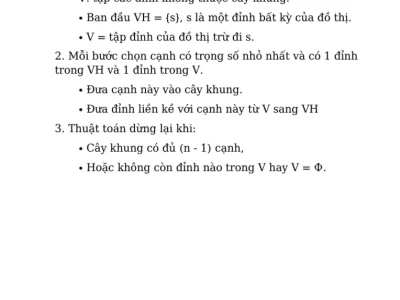 Thuật toán Prim: Tìm cây khung nhỏ nhất cho đồ thị