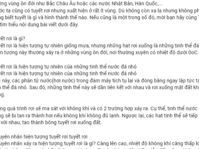 Tuyết là gì? Tìm hiểu bản chất và nguyên nhân hình thành tuyết rơi